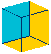 Is the blue side in the front or back of the cube?